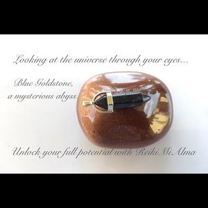 Blue Goldstone Reiki Infused Silver Necklace